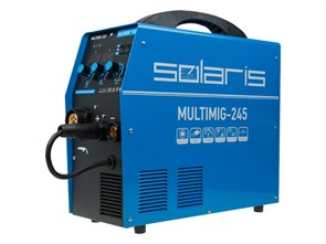 Полуавтомат сварочный Solaris MULTIMIG-245 (220В, MIG/FLUX/MMA/TIG, евроразъем, горелка 3 м, смена полярности, 2T/4T, рег-ка индуктивн.) (SOLARIS)